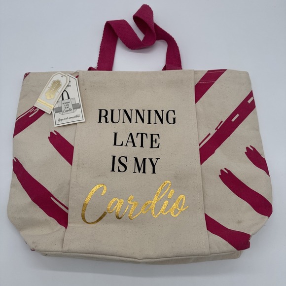 Mud Pie Handbags - Mud Pie Women's Gym Tote Bag‎ 13" x 17" Cotton Canvas NEW
